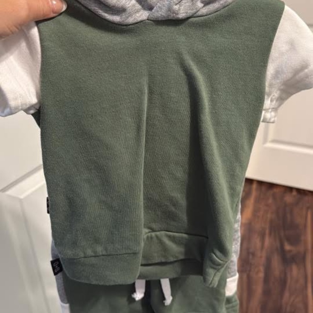 Green and Gray Hoodie Set